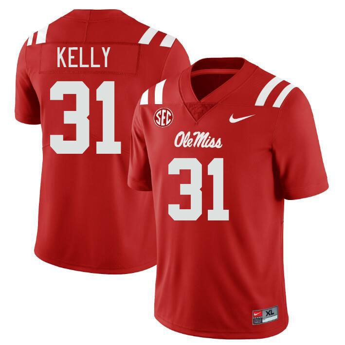 Men #31 Torian Kelly Ole Miss Rebels College Football Jerseys Stitched Sale-Red
